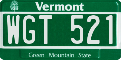 VT license plate WGT521