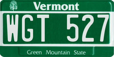 VT license plate WGT527