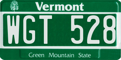 VT license plate WGT528