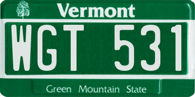 VT license plate WGT531