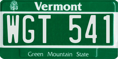 VT license plate WGT541