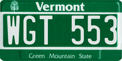 VT license plate WGT553