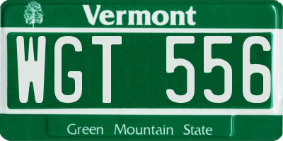VT license plate WGT556