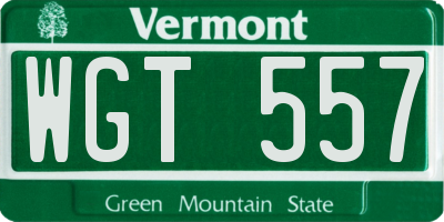 VT license plate WGT557