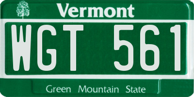 VT license plate WGT561