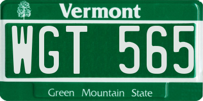 VT license plate WGT565