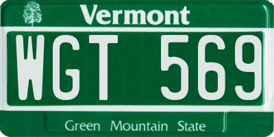 VT license plate WGT569
