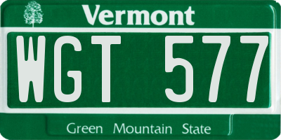 VT license plate WGT577