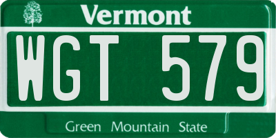 VT license plate WGT579