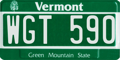 VT license plate WGT590