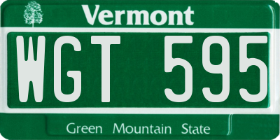 VT license plate WGT595