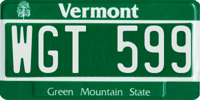 VT license plate WGT599