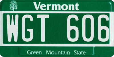 VT license plate WGT606