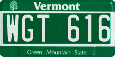 VT license plate WGT616