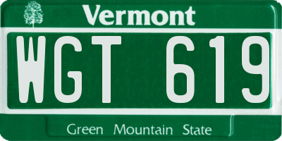 VT license plate WGT619