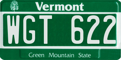 VT license plate WGT622