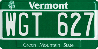 VT license plate WGT627