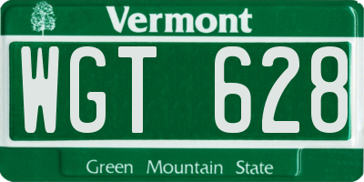 VT license plate WGT628