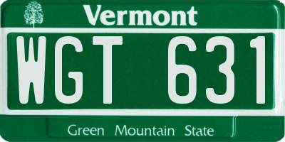 VT license plate WGT631