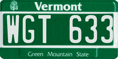 VT license plate WGT633