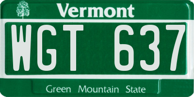 VT license plate WGT637