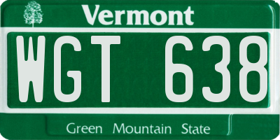 VT license plate WGT638