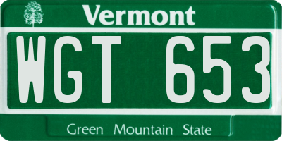 VT license plate WGT653