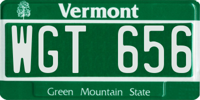 VT license plate WGT656