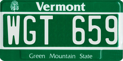 VT license plate WGT659