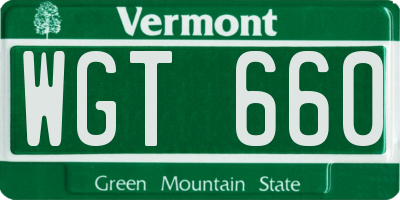 VT license plate WGT660