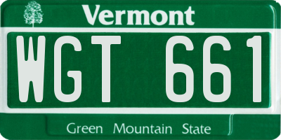 VT license plate WGT661