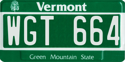 VT license plate WGT664