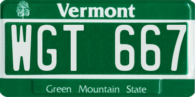 VT license plate WGT667