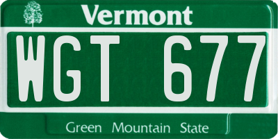 VT license plate WGT677