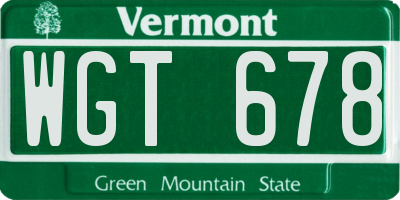 VT license plate WGT678