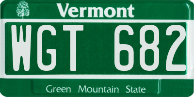 VT license plate WGT682