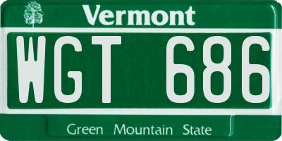 VT license plate WGT686