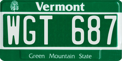 VT license plate WGT687