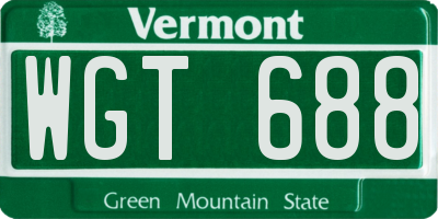 VT license plate WGT688