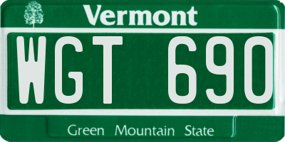 VT license plate WGT690