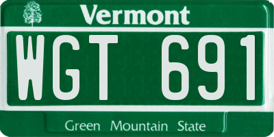 VT license plate WGT691