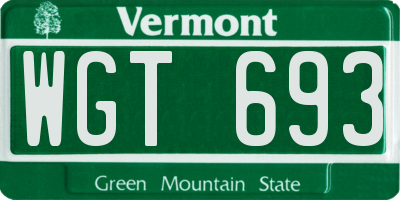 VT license plate WGT693