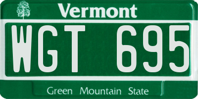 VT license plate WGT695