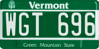 VT license plate WGT696