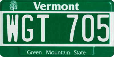 VT license plate WGT705