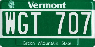 VT license plate WGT707