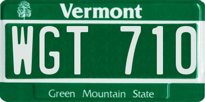 VT license plate WGT710