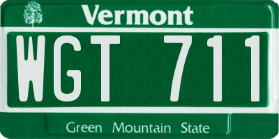 VT license plate WGT711