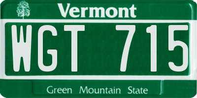 VT license plate WGT715