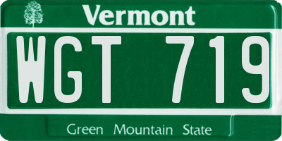 VT license plate WGT719